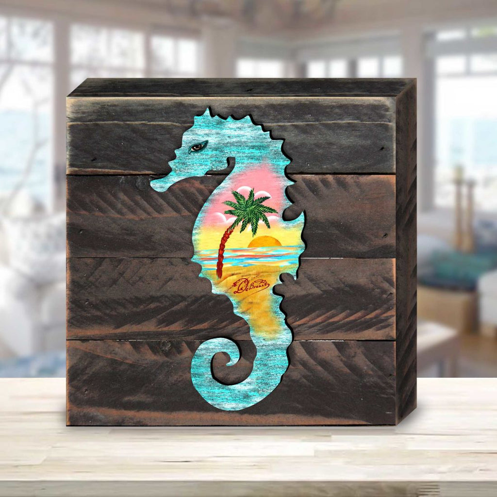 Seahorse Wooden Decor by G. DeBrekht - Coastal Holiday Decor - 8198517B