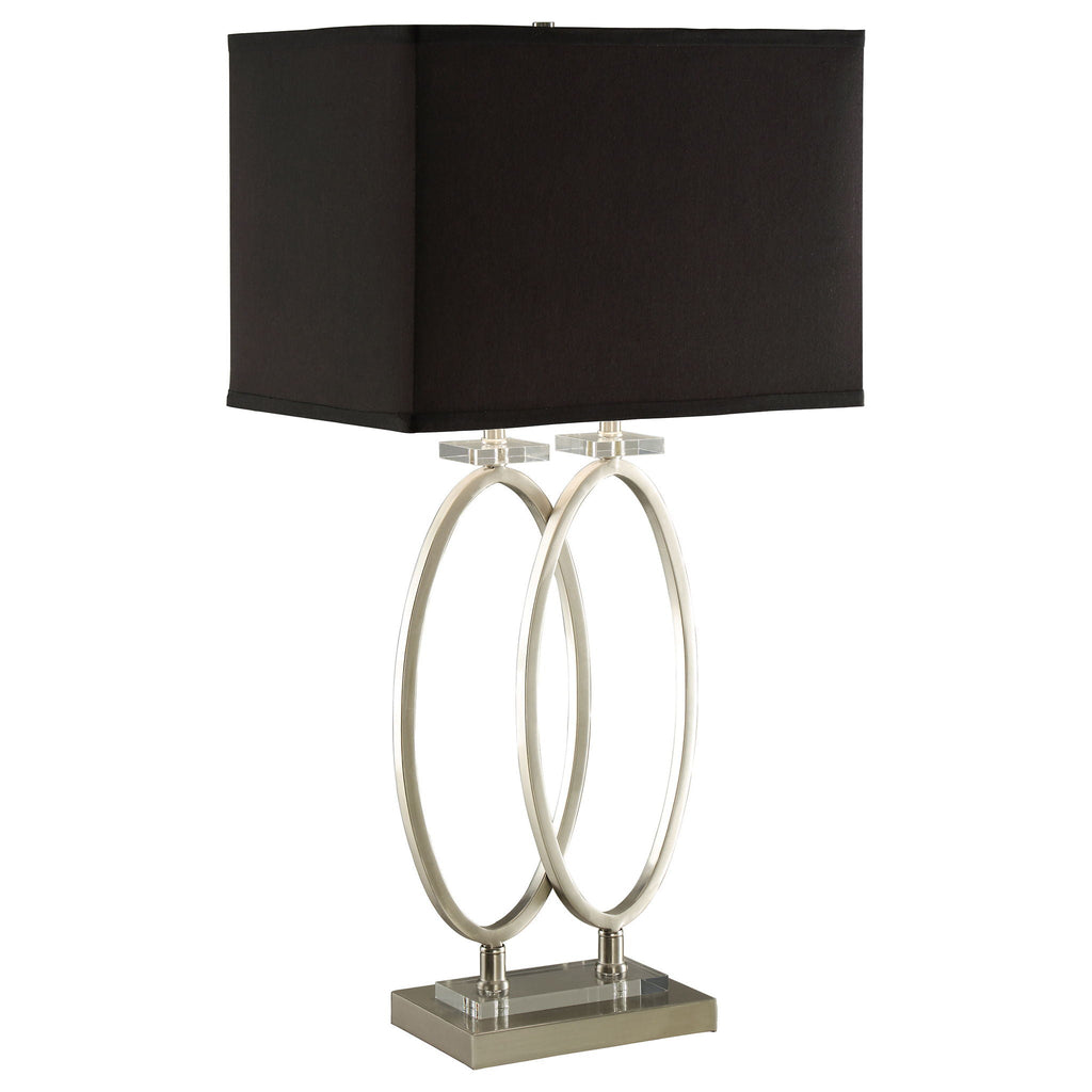 Rectangular Shade Accent Lamp With 3 Way Switch - Silver