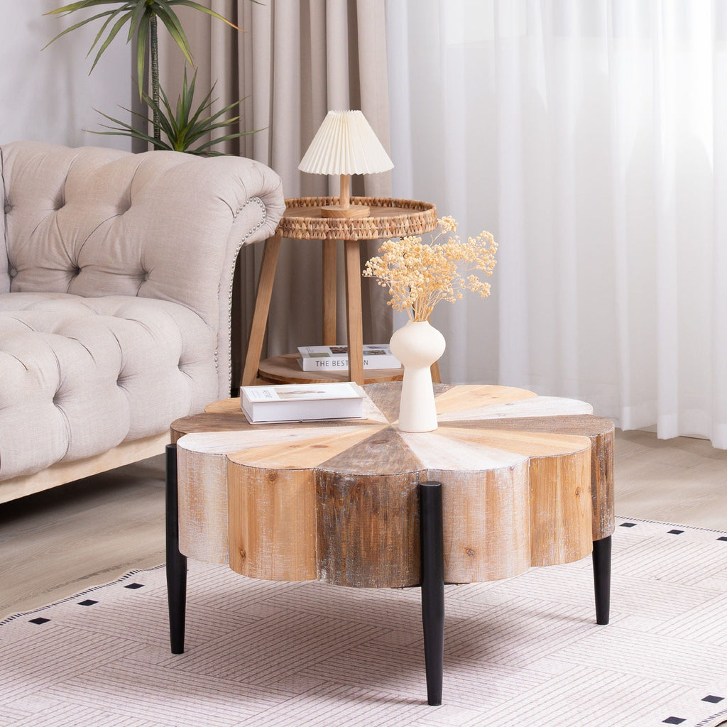 Flower Shaped Coffee Table For Living Room - Multicolor