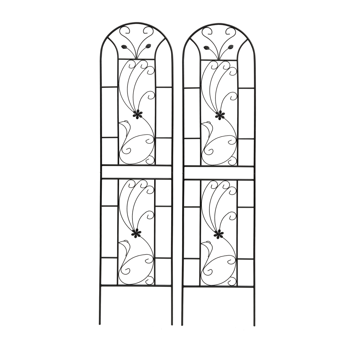 4 Pack Metal Garden Trellis 86.7'' x 19.7'' Rustproof Black