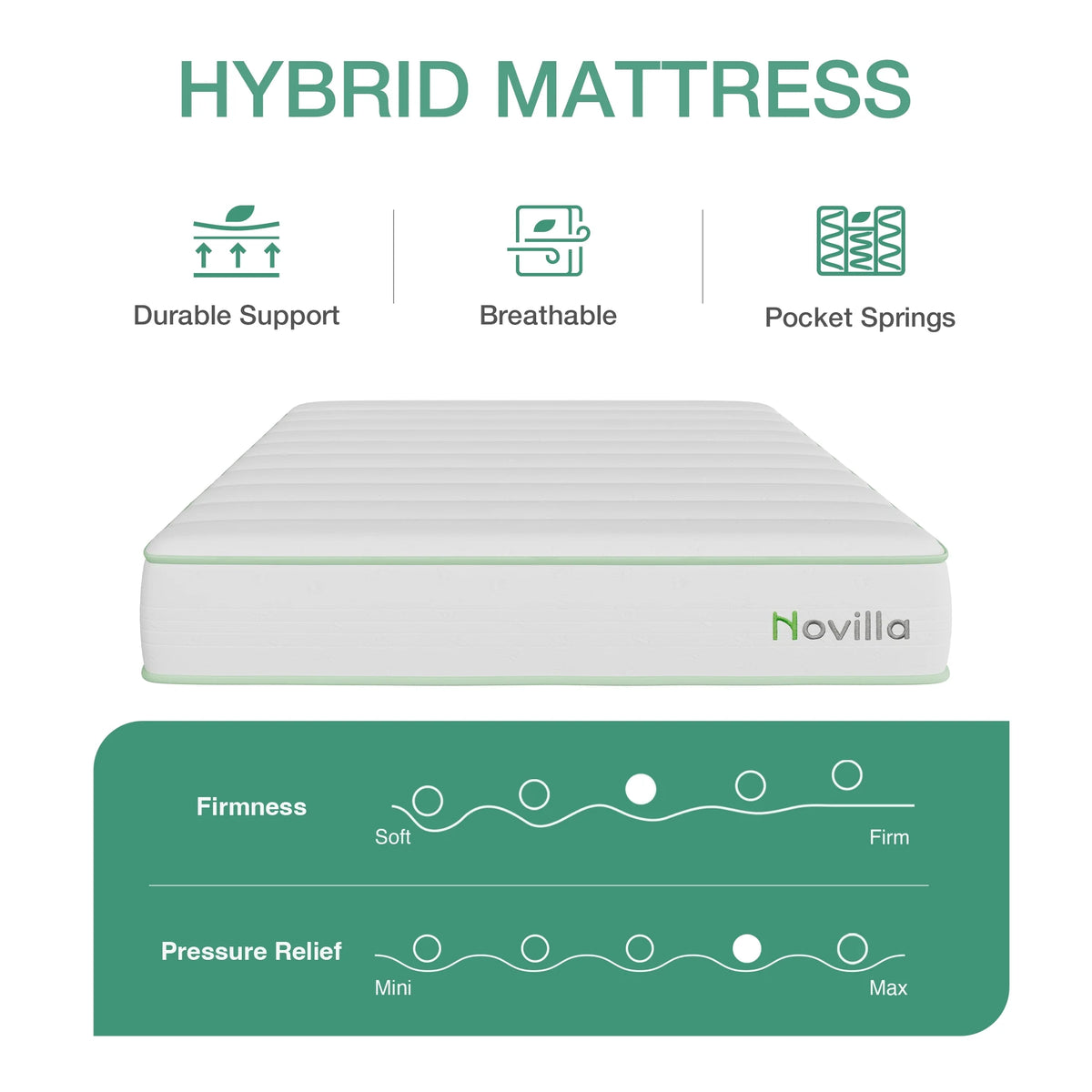Snowfall 6 Inch Twin Size Mattress in a Box, Hybrid Medium Support Mattresses, Pocket Spring and Certipur-Us, Pressure Relief & Motion Isolation