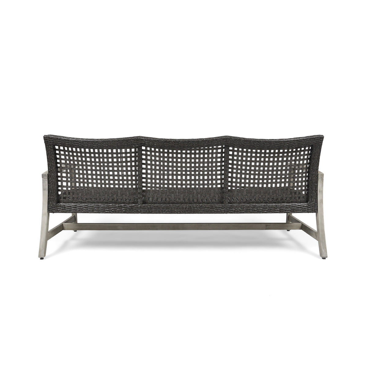Outdoor Acacia Wood Wicker 3 Seater Sofa