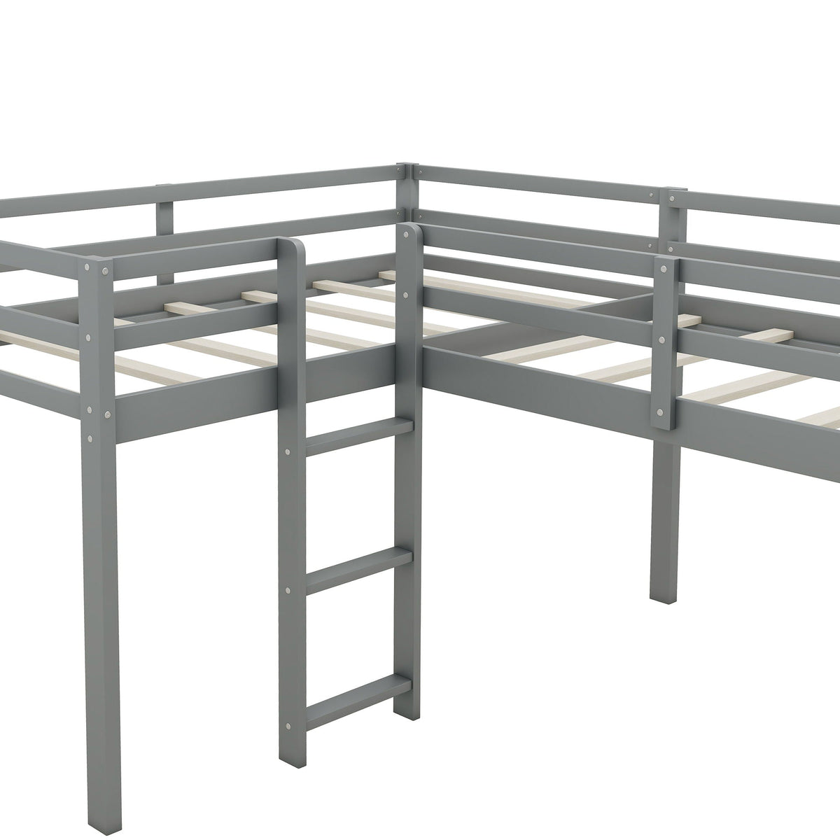 L Shaped Loft Bed With Ladder And Slide