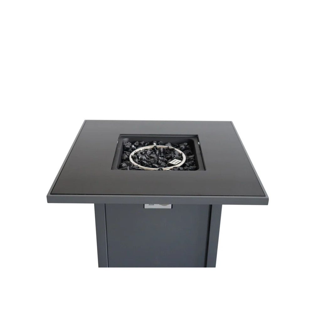 Durable Construction Outdoor Fire Pit Table With Lid - Gray