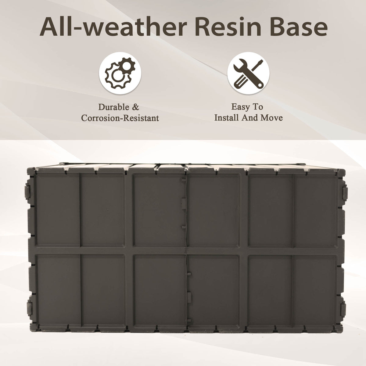 190 Gallon Metal Deck Box, Waterproof Steel Outdoor Storage Cabinet
