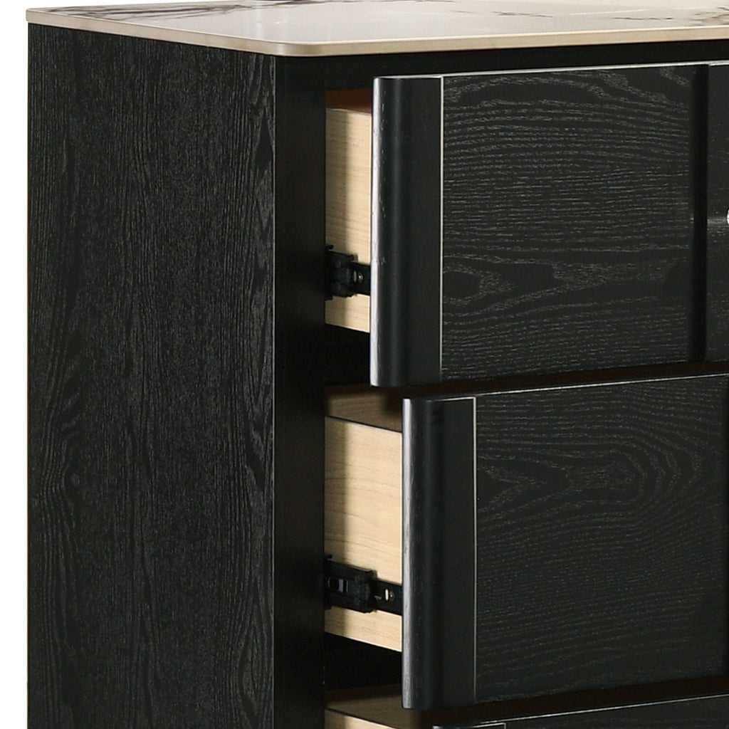 Opel - 6 Drawer Dresser - Black