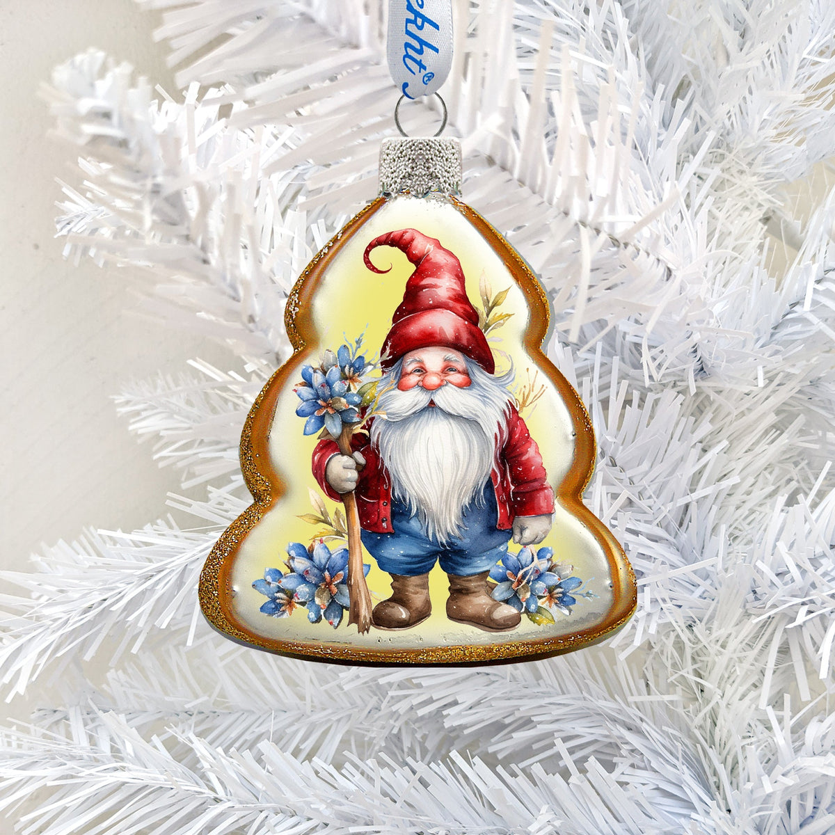 Christmas Gnome Mercury Glass Ornaments by G. Debrekht - Christmas Santa Snowman Decor - 776016