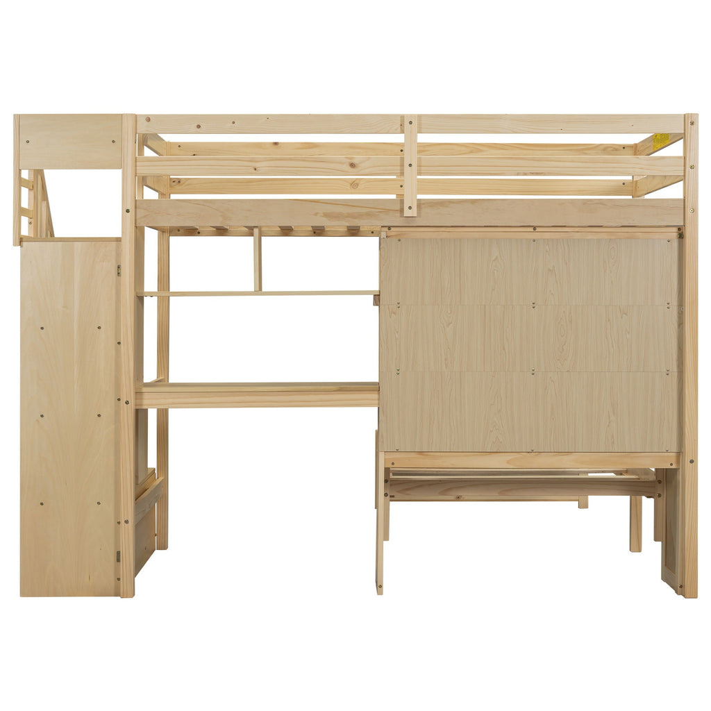 Loft Bed With Built In Desk And Staircase
