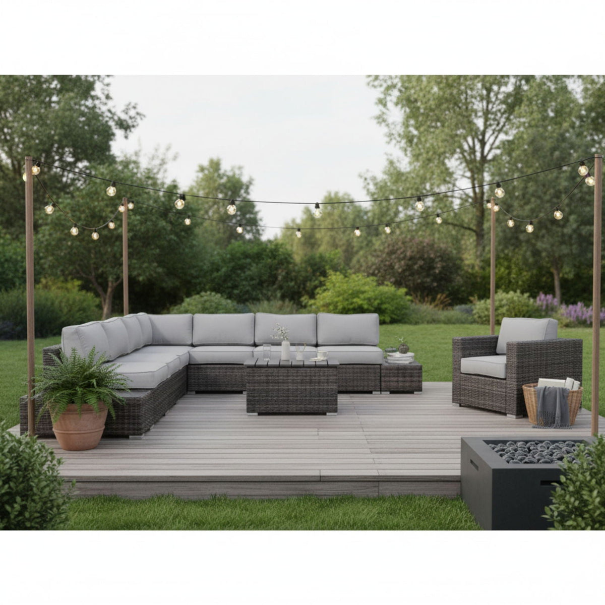 Stylish Entertainment Sectional Set, Outdoor Living