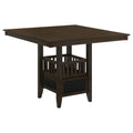 Finley - Square Counter Table With Storage Pedestal Dining Table - Espresso