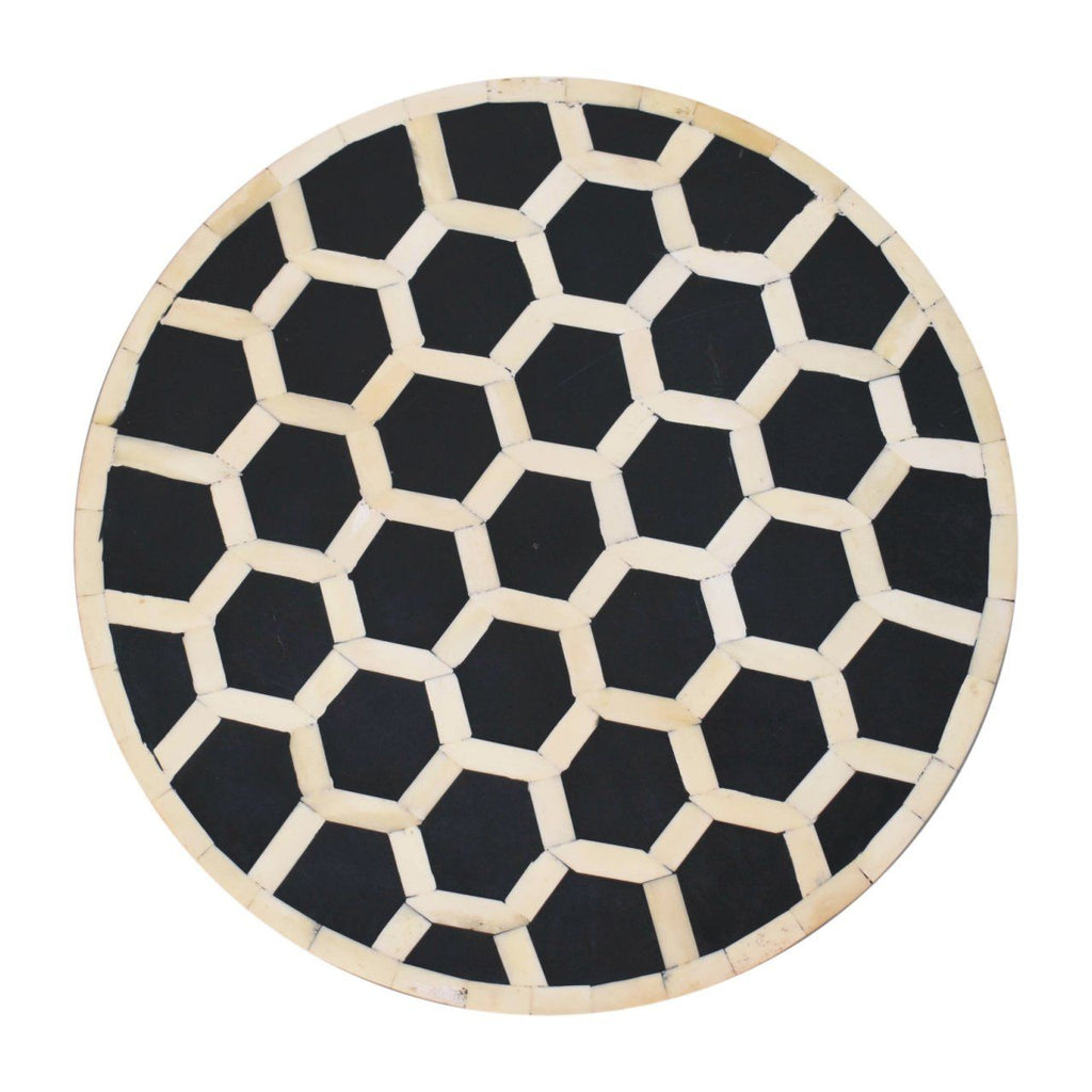 Inlay Bone Tripod Stool - Honey Caramel