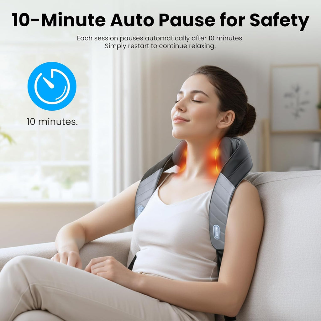 Father Day Gifts for Men, 4D Neck and Shoulder Massager with Heat, Cordless Shiatsu Back and Neck Massager for Pain Relief, Hands-Free Massage Pillow with Carry Bag