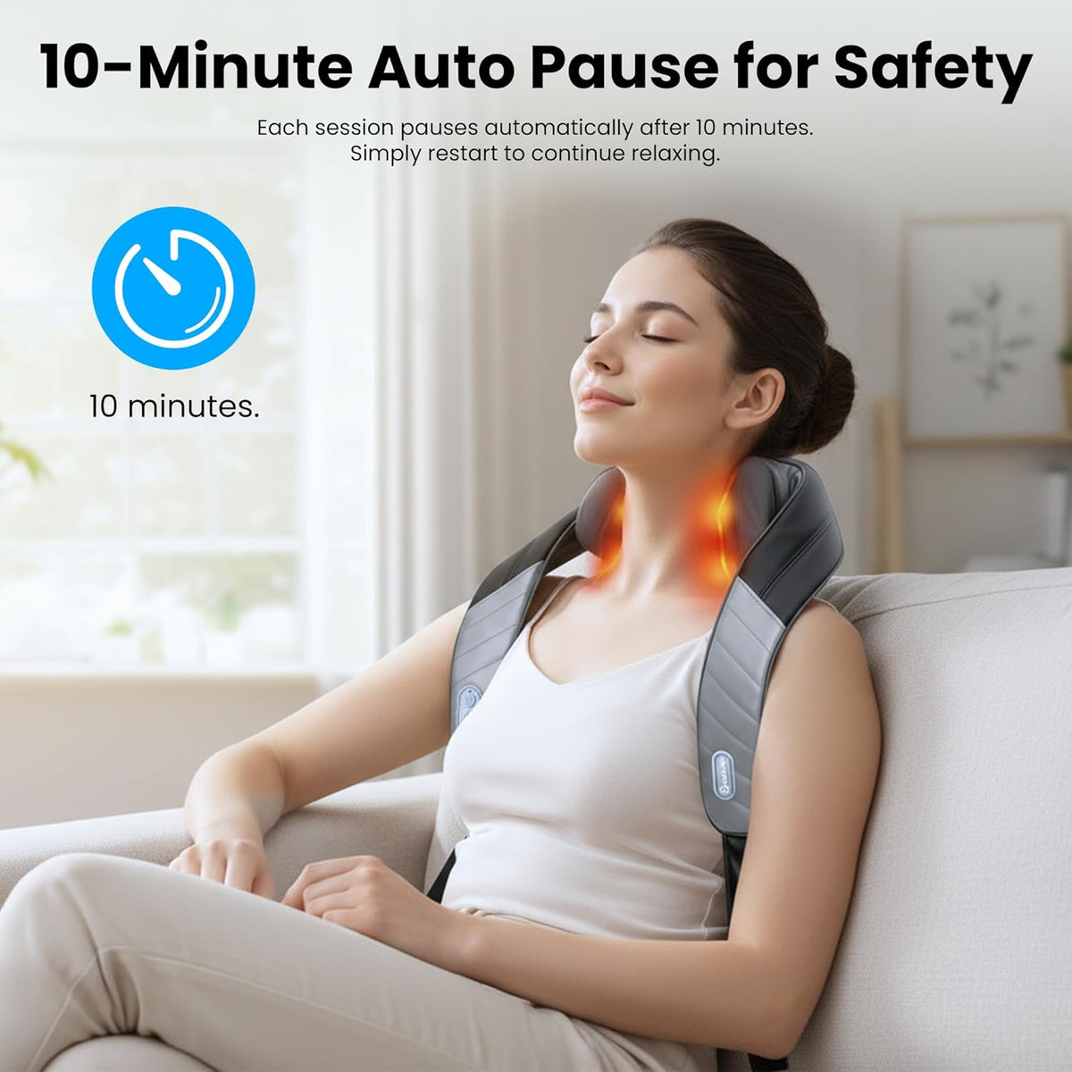 Father Day Gifts for Men, 4D Neck and Shoulder Massager with Heat, Cordless Shiatsu Back and Neck Massager for Pain Relief, Hands-Free Massage Pillow with Carry Bag