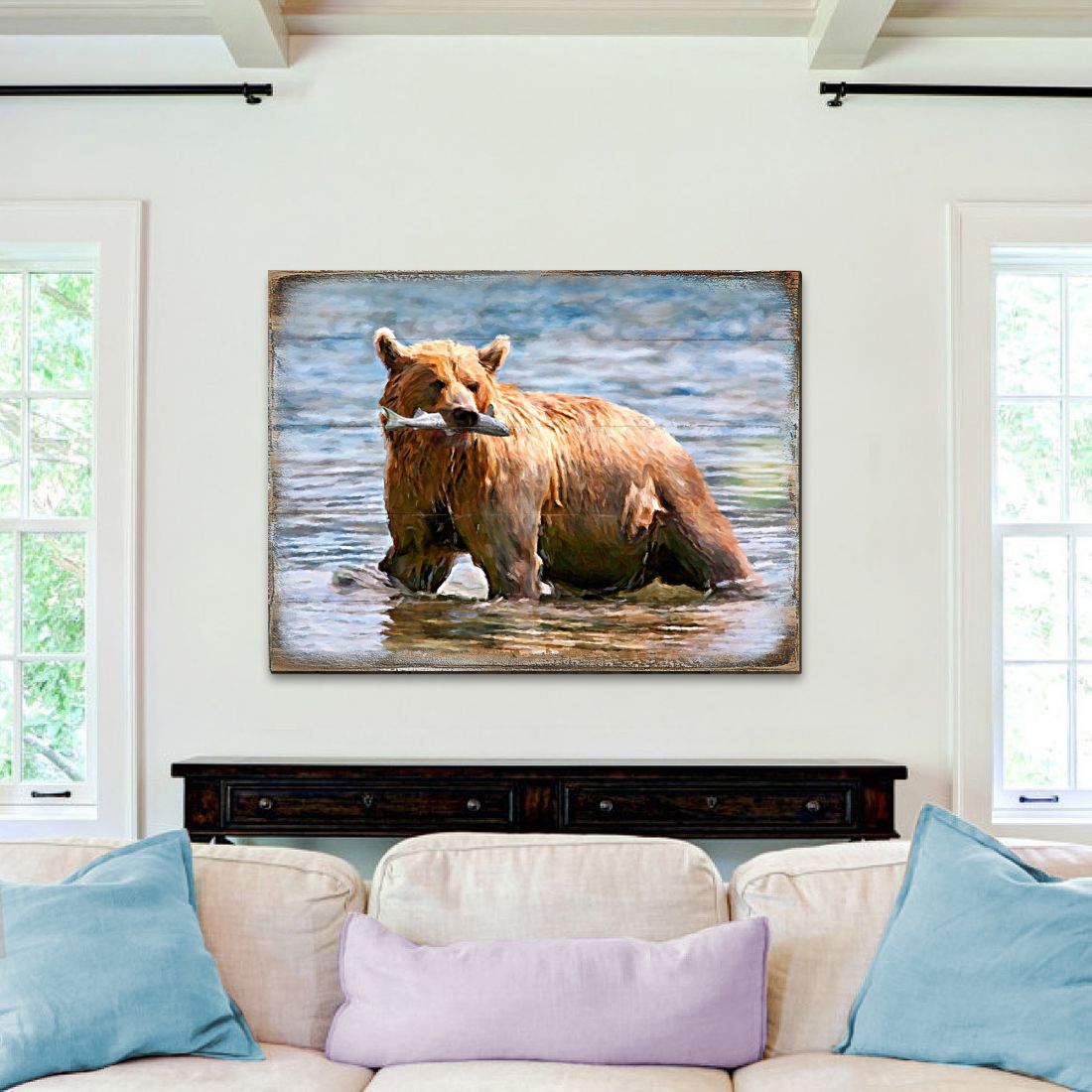 Bear Art Wooden Wall Art by Nature Wonders - Nature Wildlife Decor  - 95297B