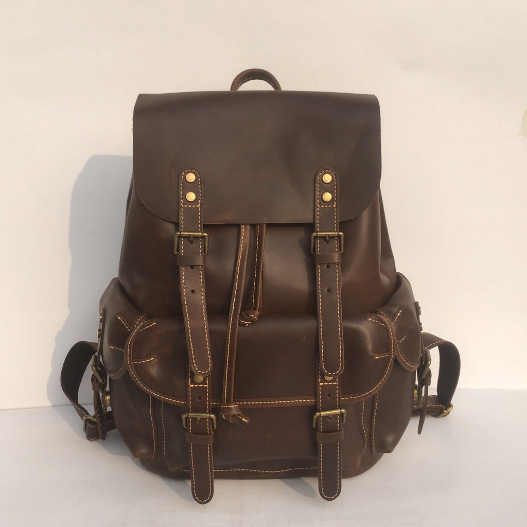 Men's Real-leather Bag Top Layer Leather Backpackage