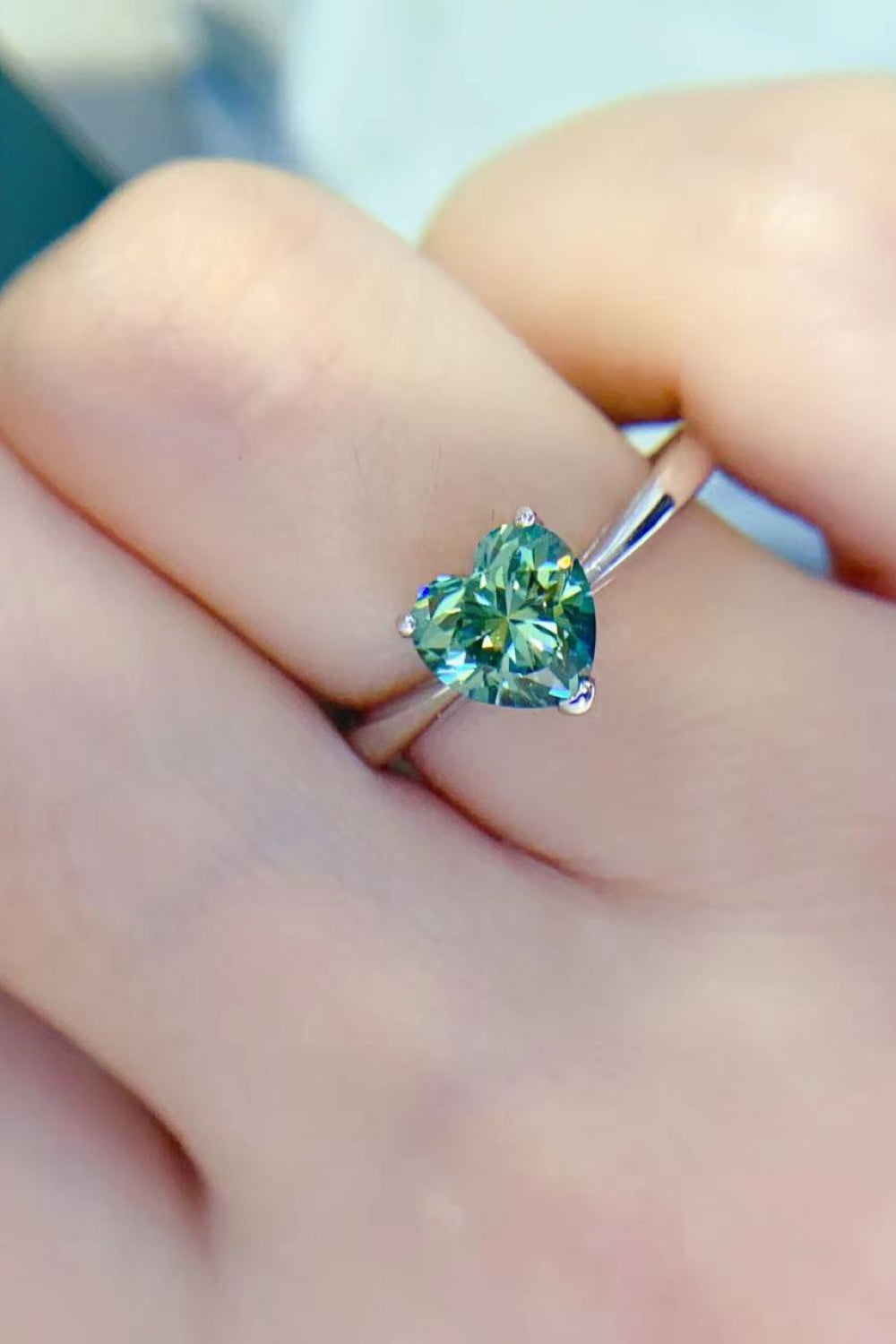 1 Carat Sparkala™ Heart Platinum Over Pure Sterling Silver Ring