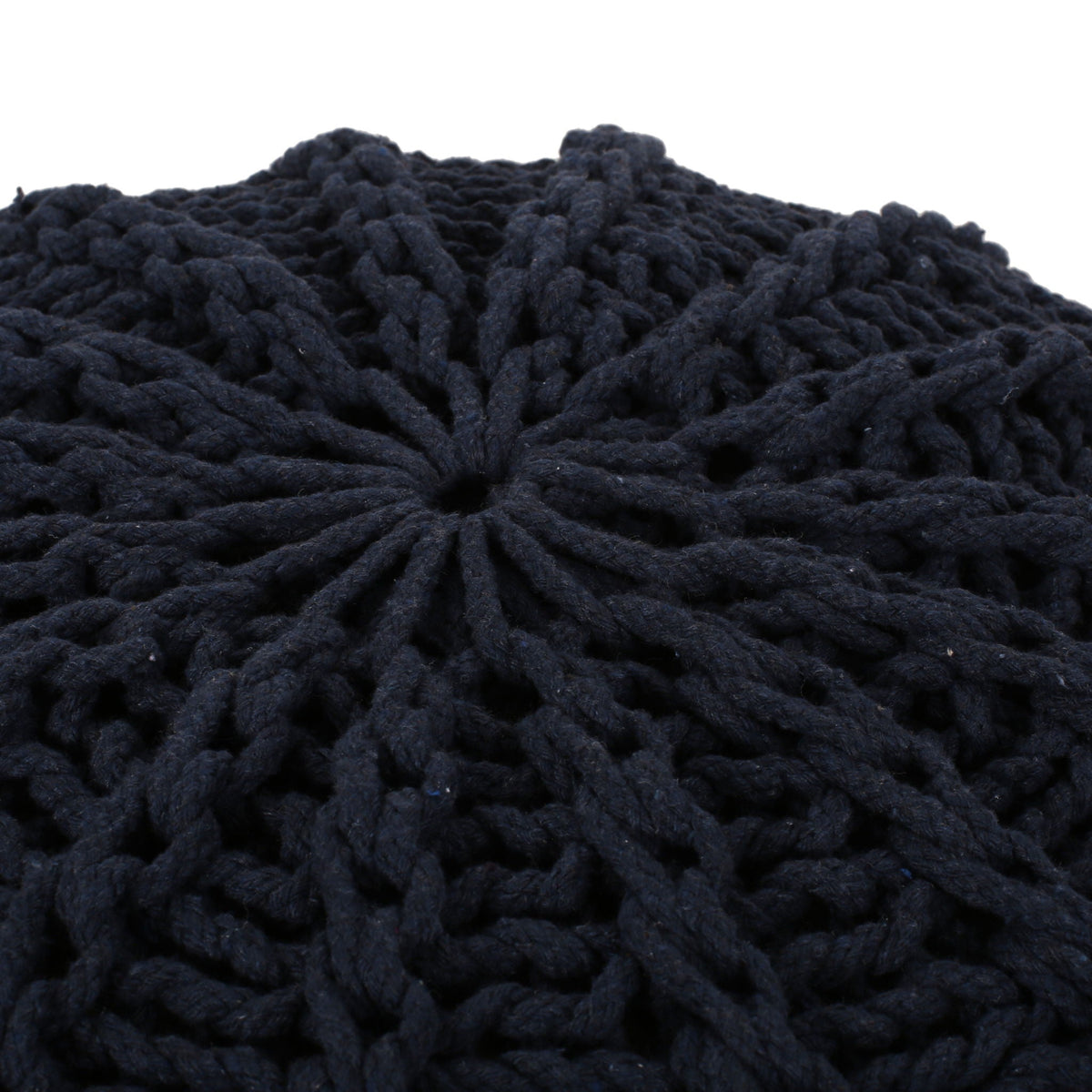 Bordeaux Knitted Round Pouf Ottoman And Floor Cushion