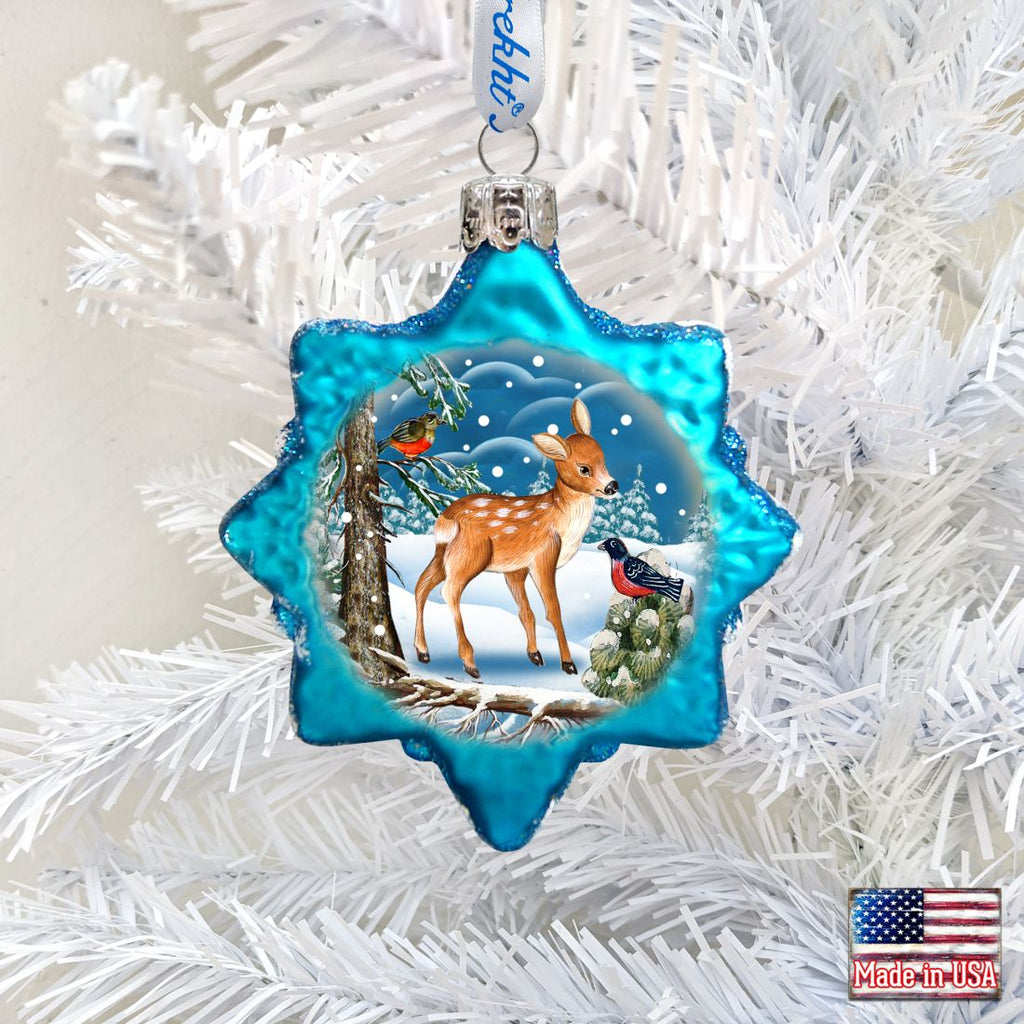 Santa Forest Friends Mercury Glass Ornament by G. DeBrekht - Wildlife Holiday Decor - 771023