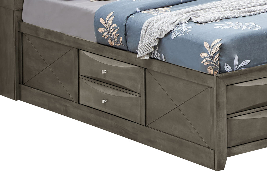 Modern Design Storage Bed With Bookcase Headboard