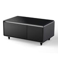 Modern Smart Coffee Table With Built-In Fridge - tooth Speaker, Wireless Charging, Touch Control Panel, USB Interface, Outlet Protection, Atmosphere Light
