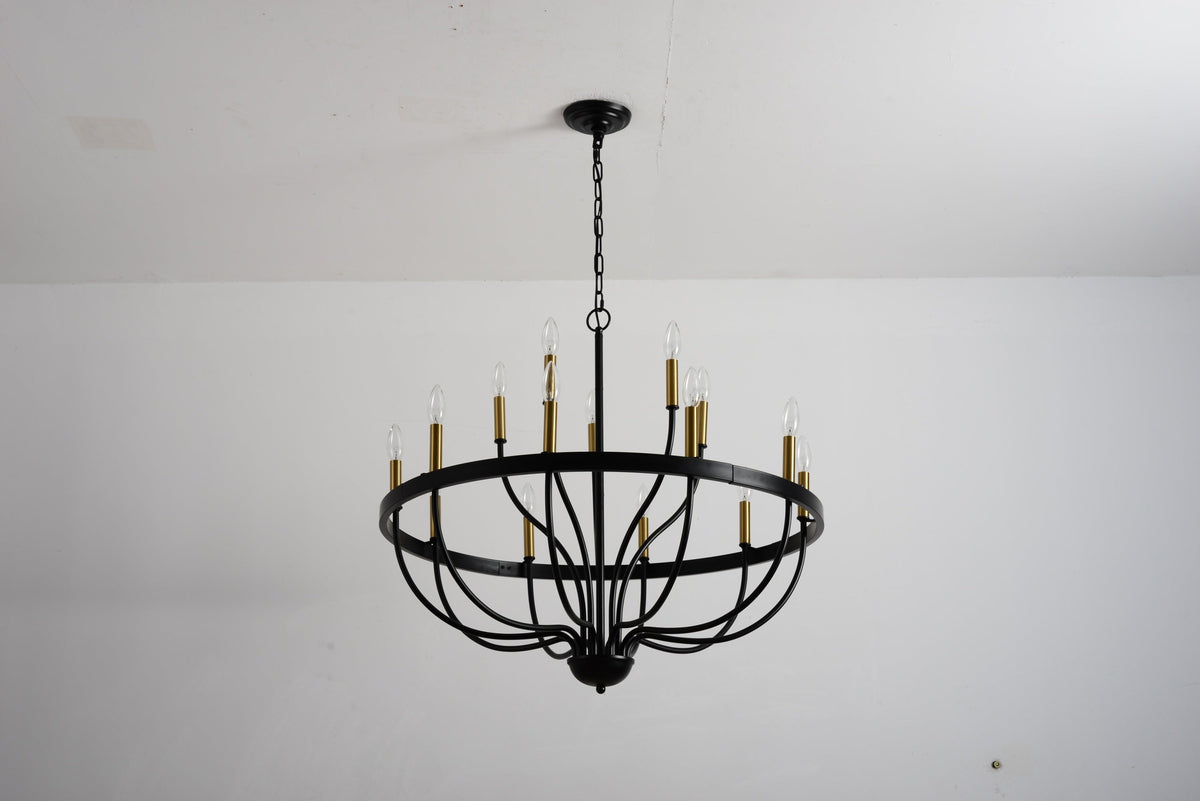 18-Light Industrial Iron Candle Chandelier