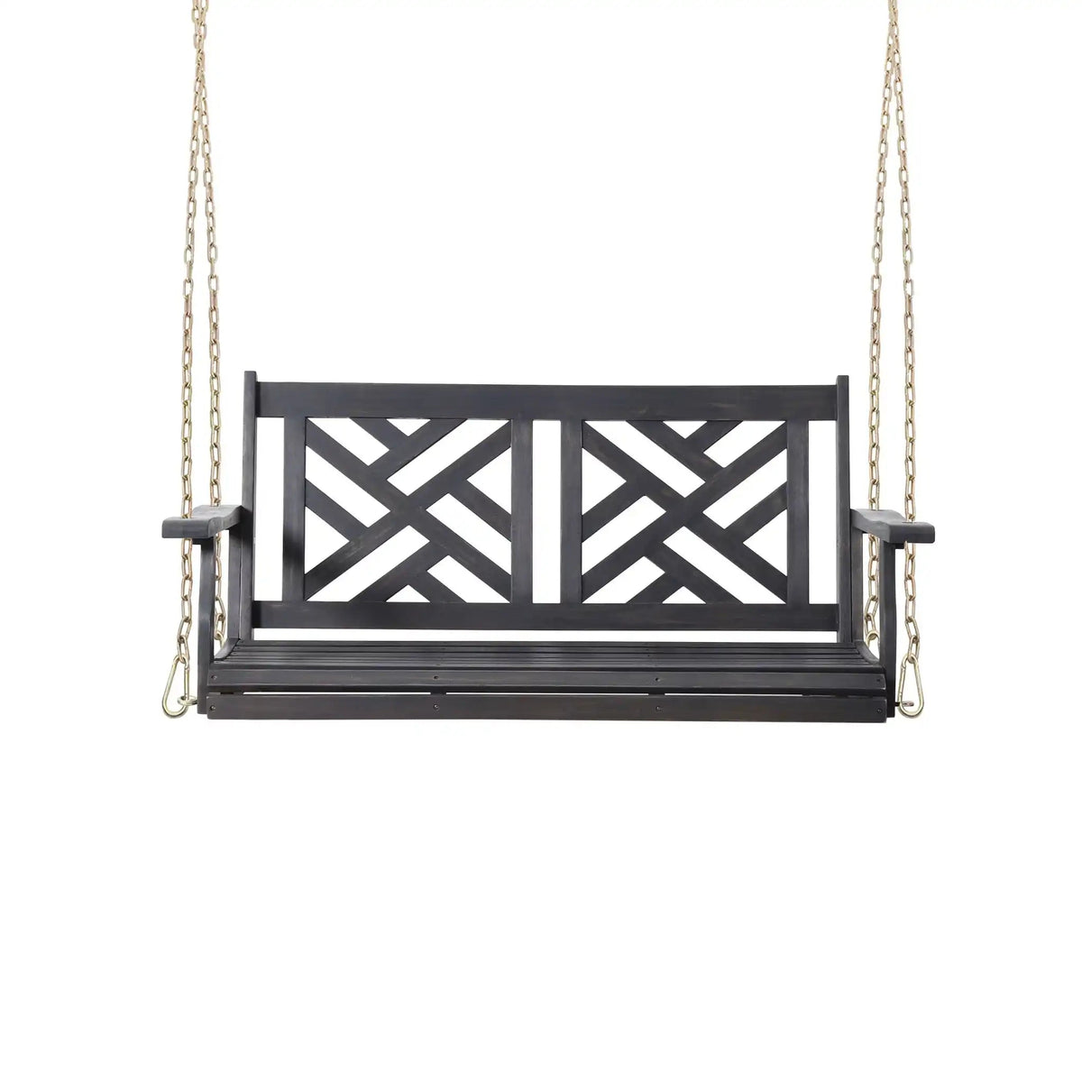 Alejandro Acacia Wood Porch Swing with Slat Panel Seating