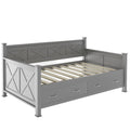 Modern Daybed With 2 Large Drawers, X Shaped Frame