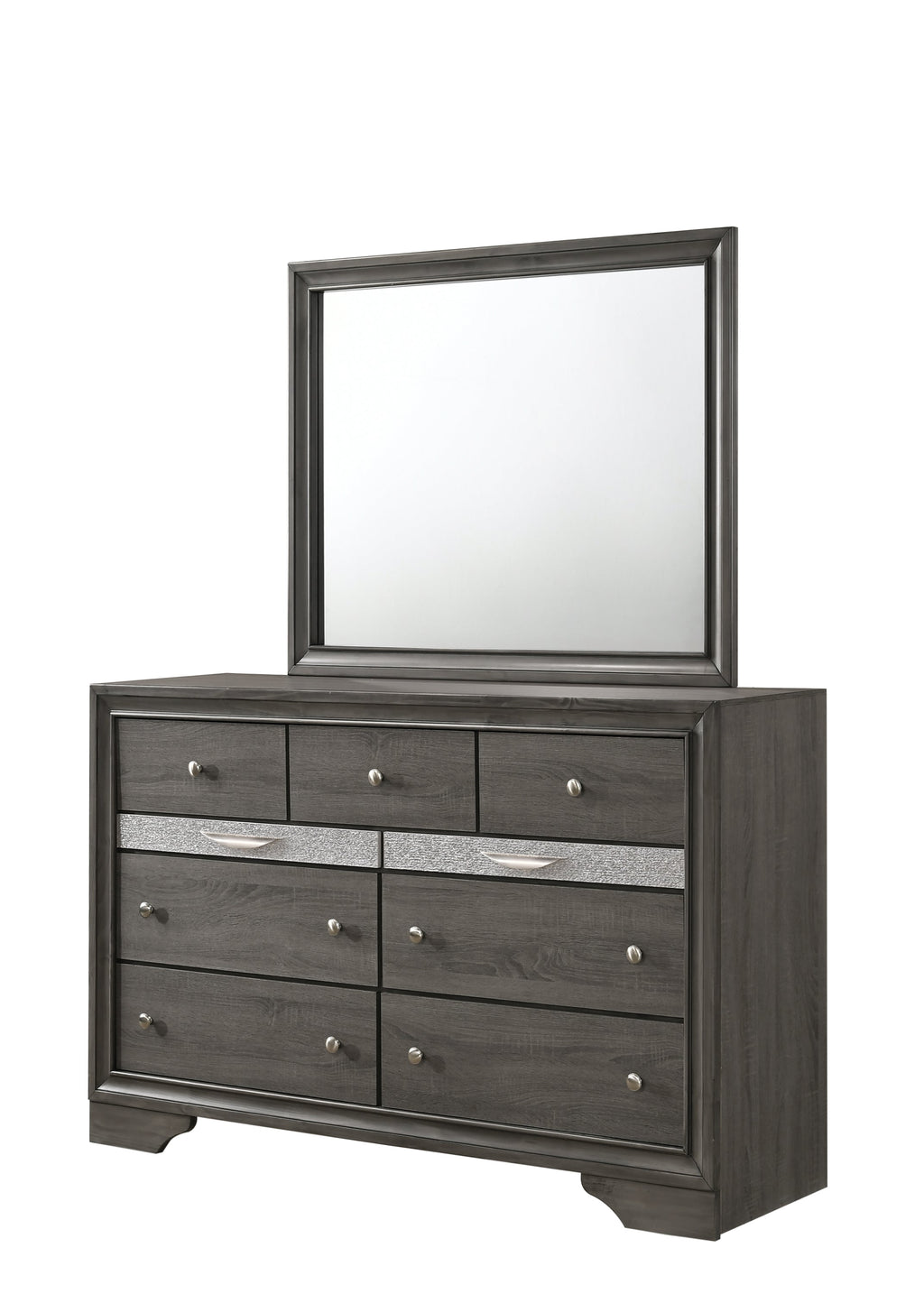Traditional Queen 5 Piece Storage Bedroom Set in Gray Wood