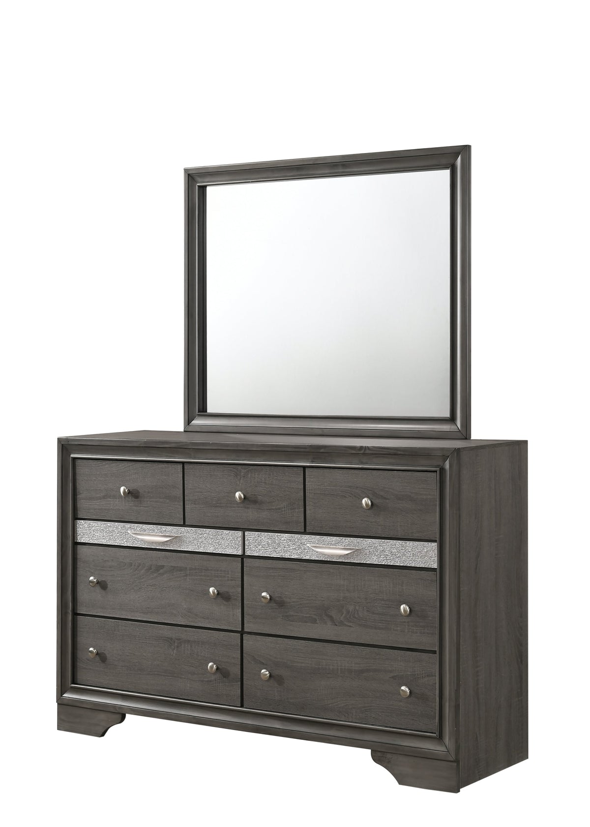 Traditional Queen 5 Piece Storage Bedroom Set in Gray Wood