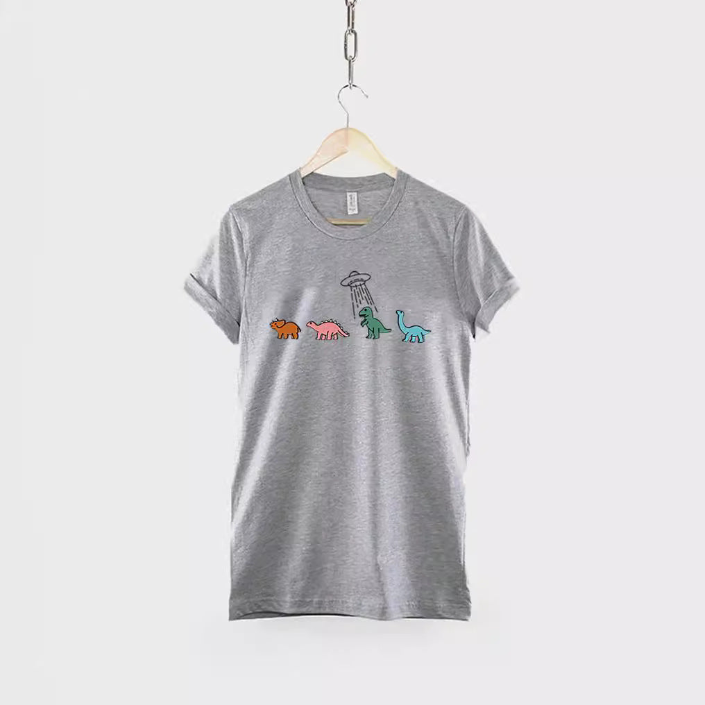 Round-neck Cartoon-print Short Sleeves