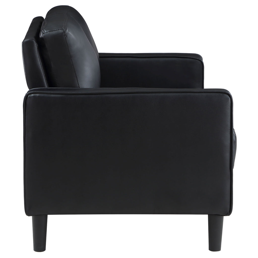 Ruth - 2 Piece Track Arm Sofa Set With Cushions - Black