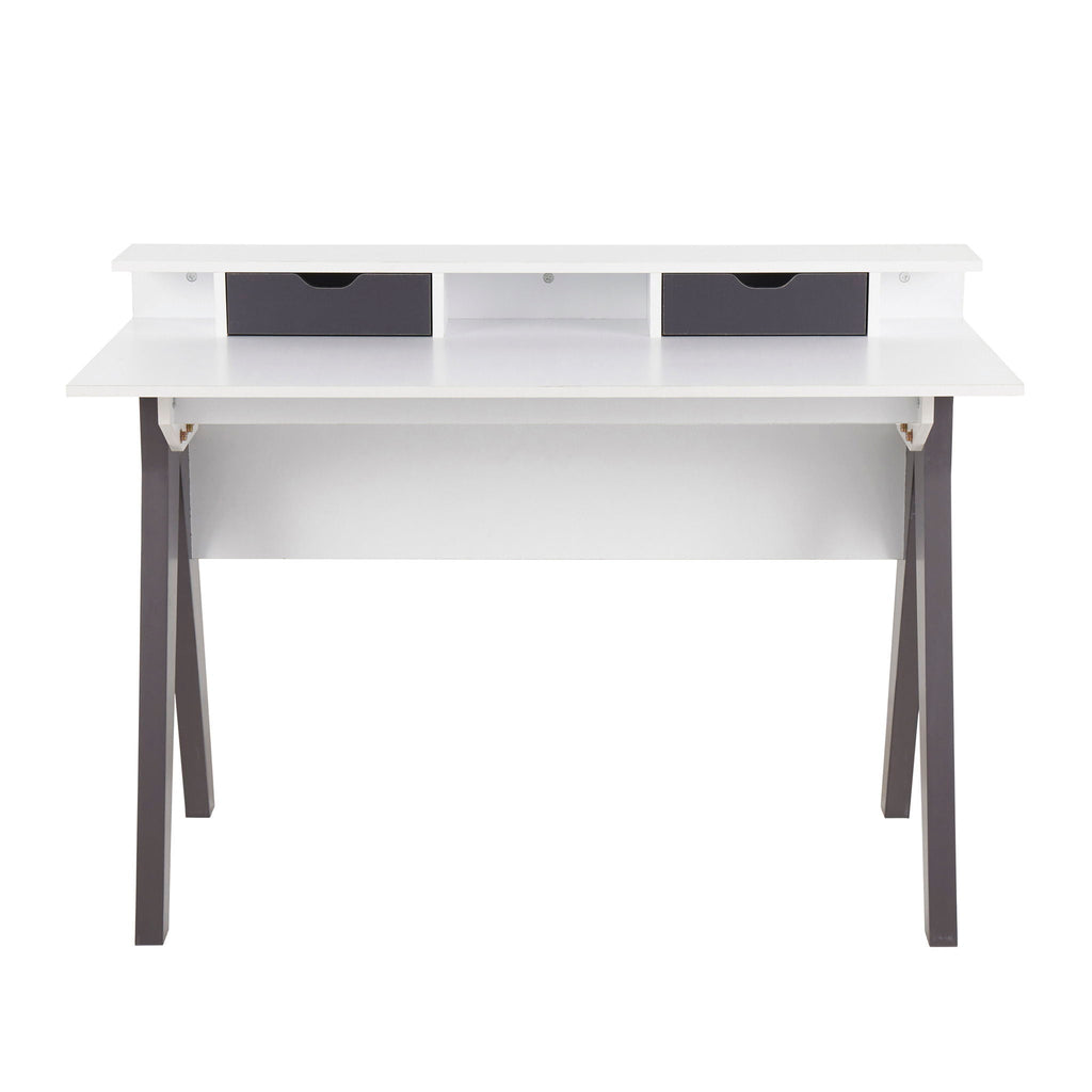 Wishbone - Contemporary Desk - Gray / White