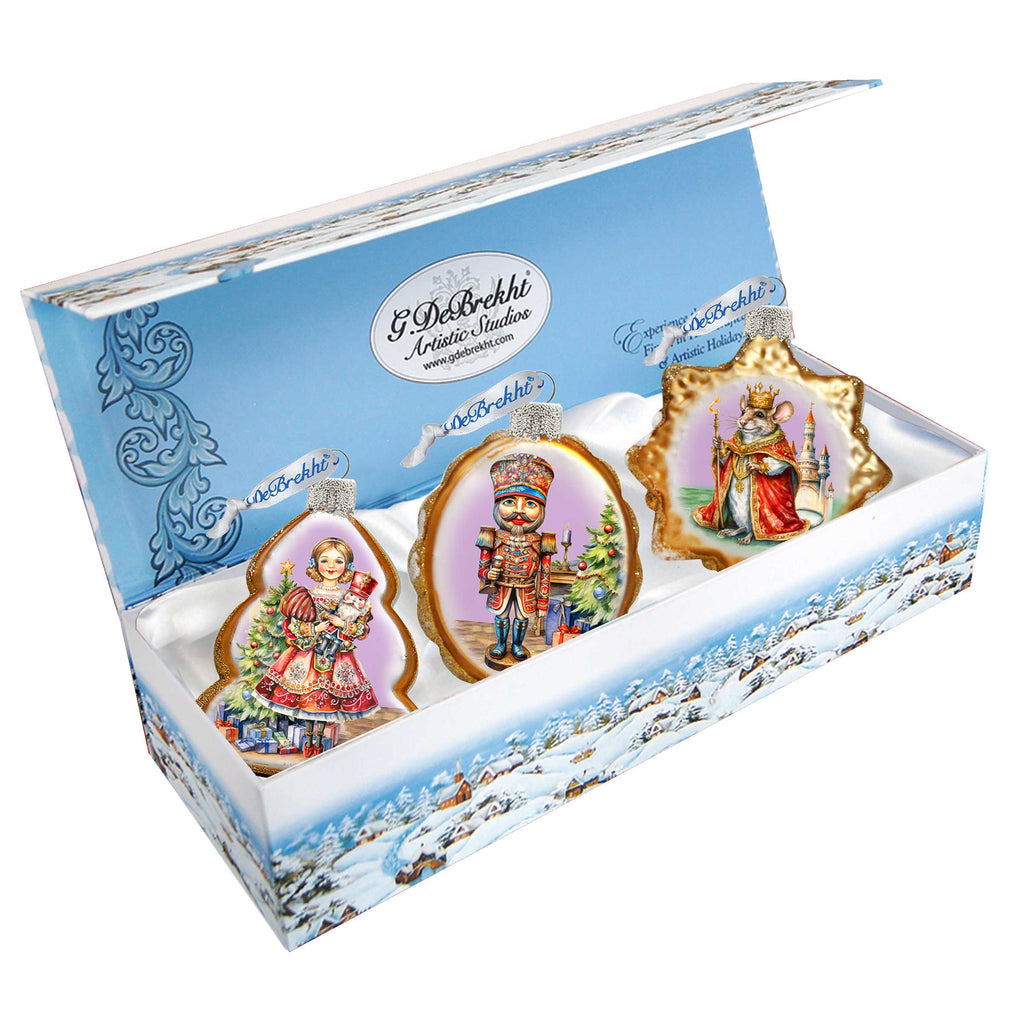 Nutcracker Mercury Glass Ornaments Set of 3 by G. Debrekht - Christmas Decor - 770149S3