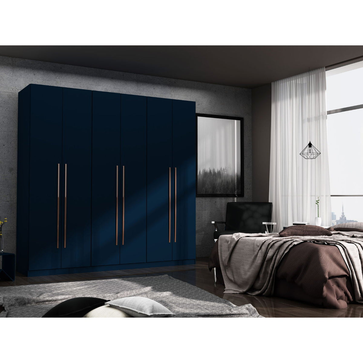 Gramercy - Free Standing Wardrobe Closet With Drawers And Shelves