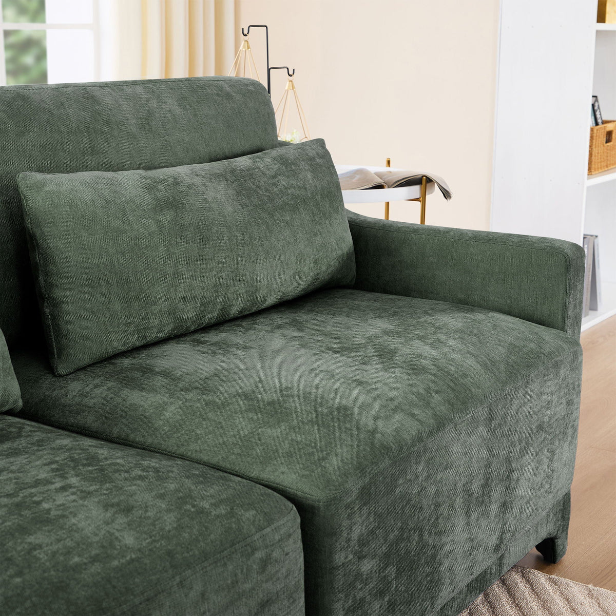 Elegant Sofa With Ergonomic Design And Lumbar Pillows