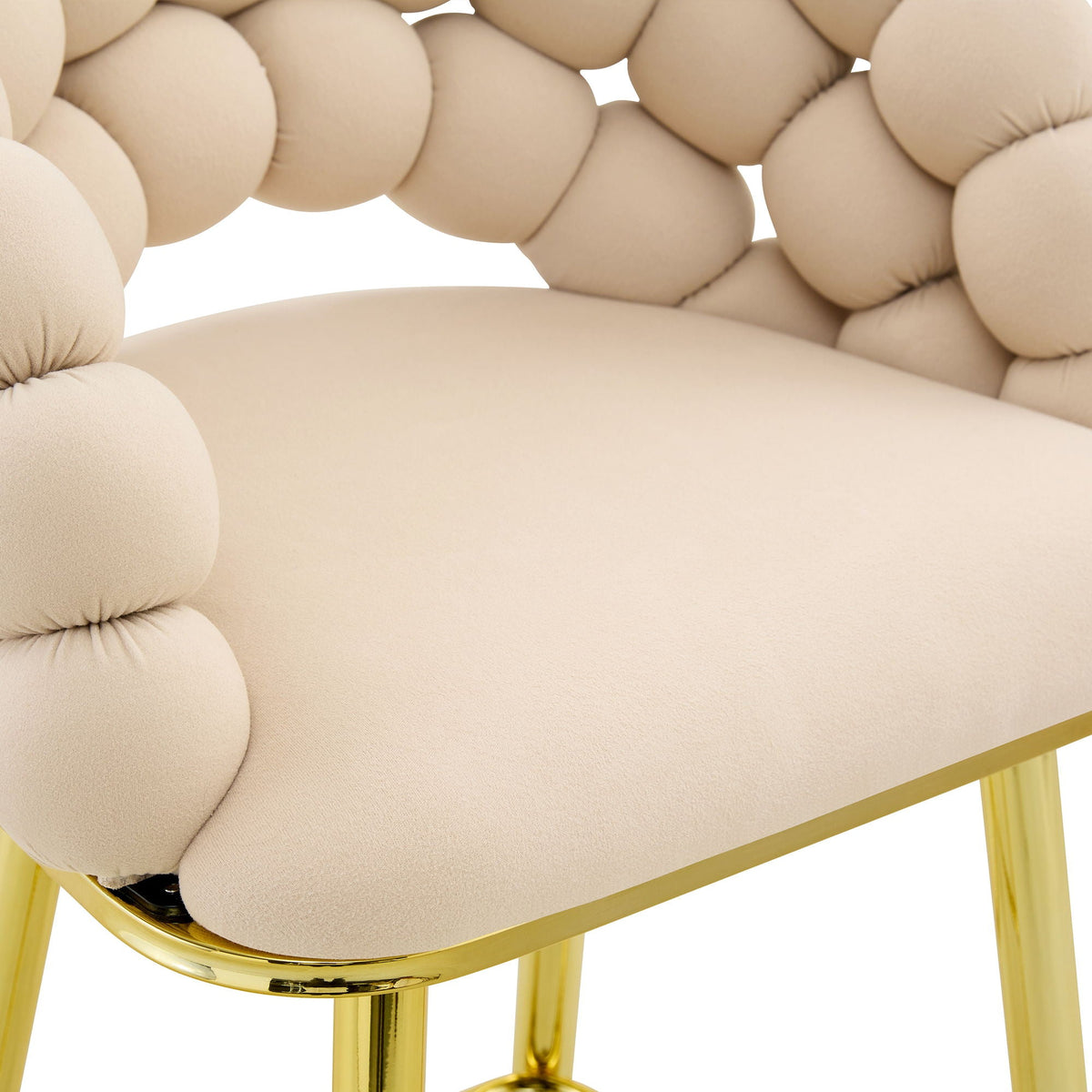 Bubble, Ball Chain Tufted Bar Chairs For Kitchen Island & Home Bar (Set of 2)