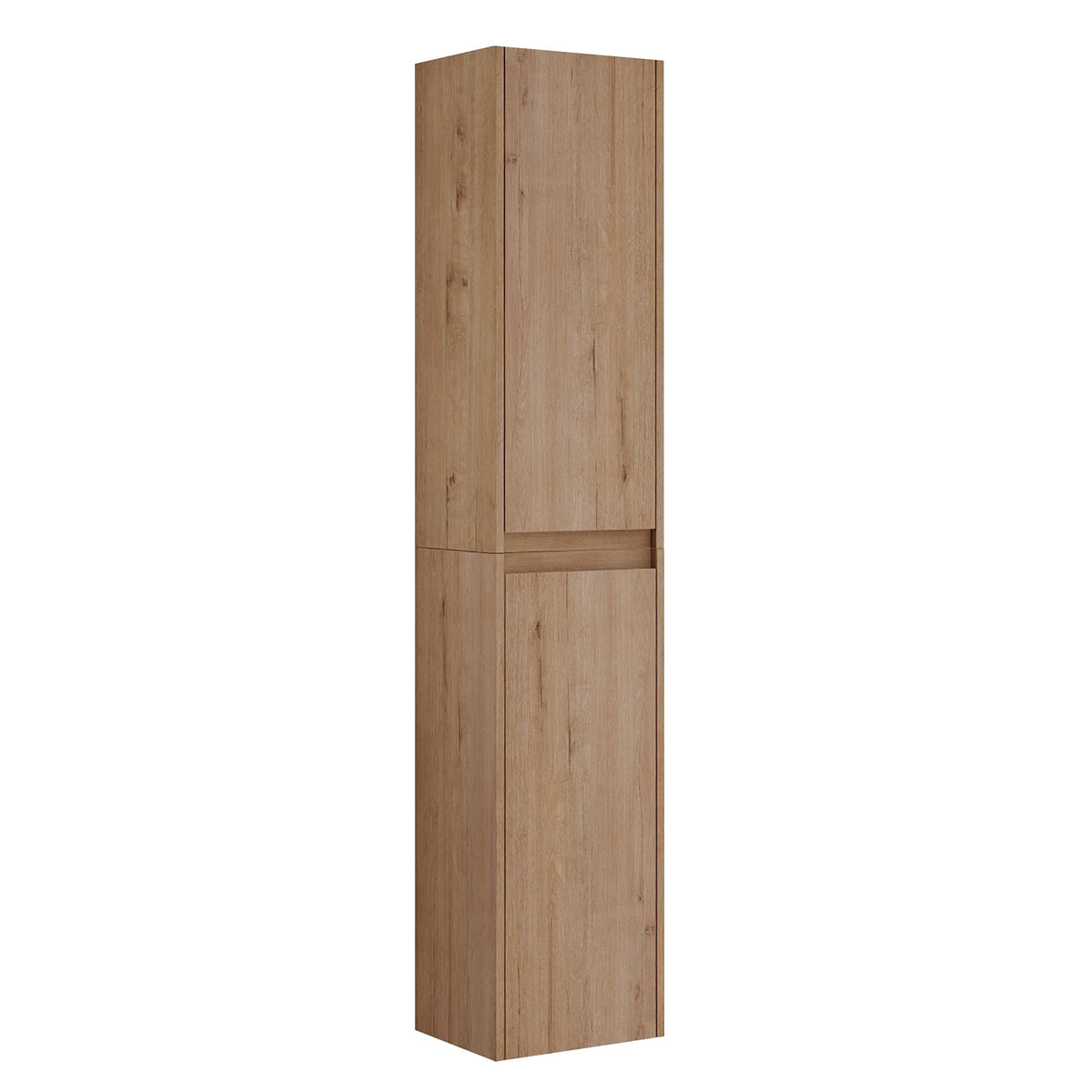 Modern Wall Mounted 30 Inch Bathroom Vanity With Resin Sink And 2 Side Cabinet In Imitative - Imitative Oak