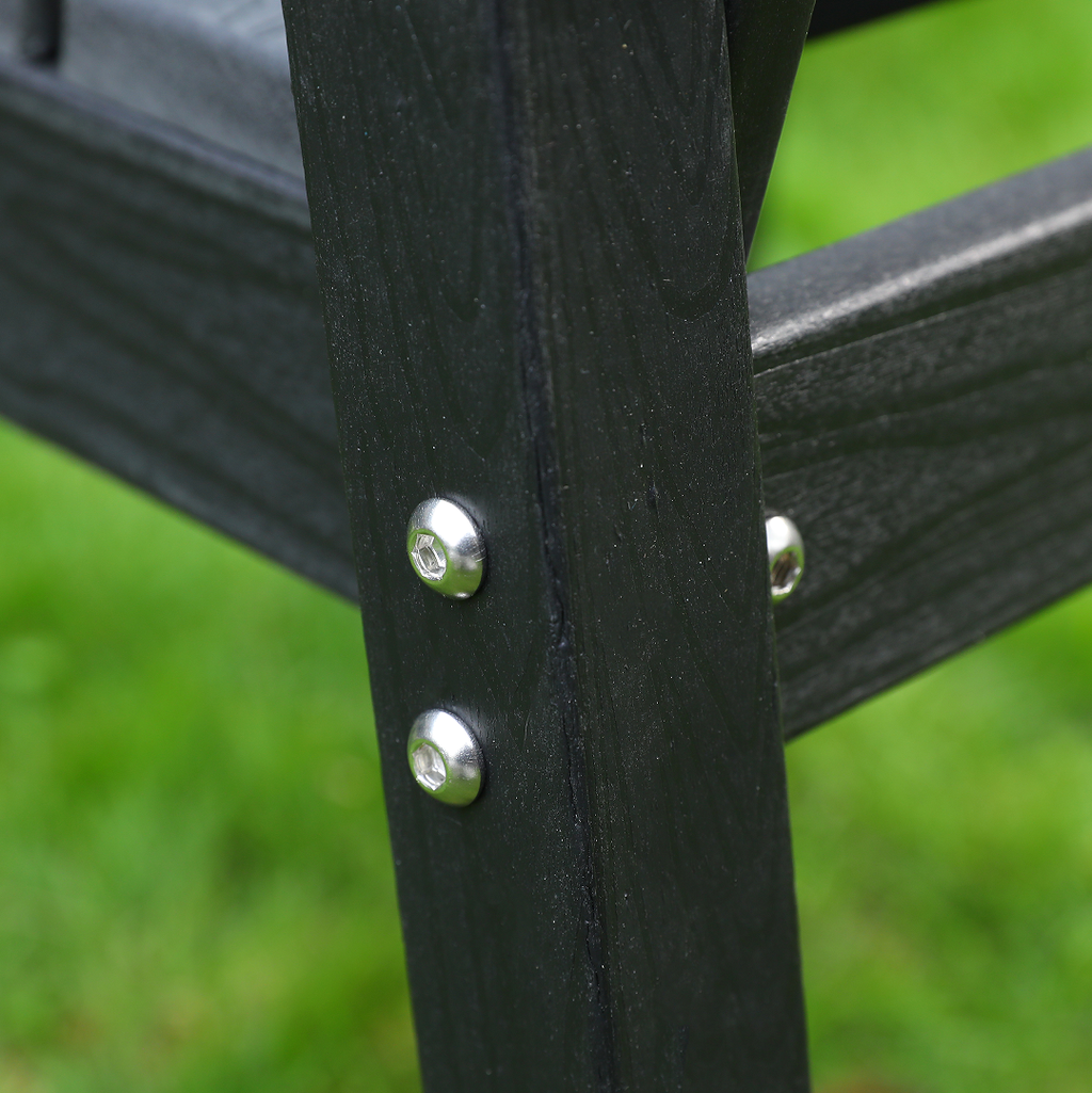 HDPE Outdoor Terrace Dining Chair Set of 2 - Black