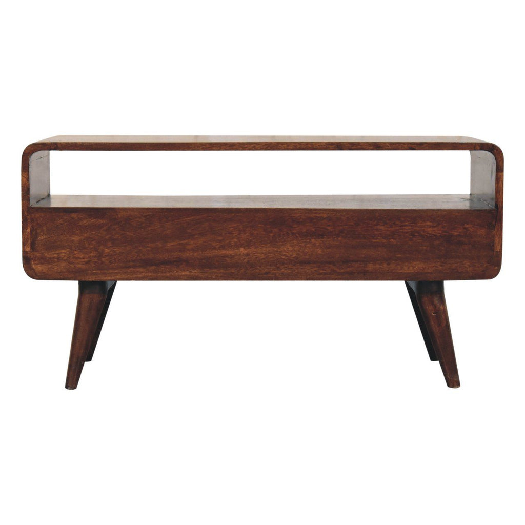 Solid Wood Curved Media Unit