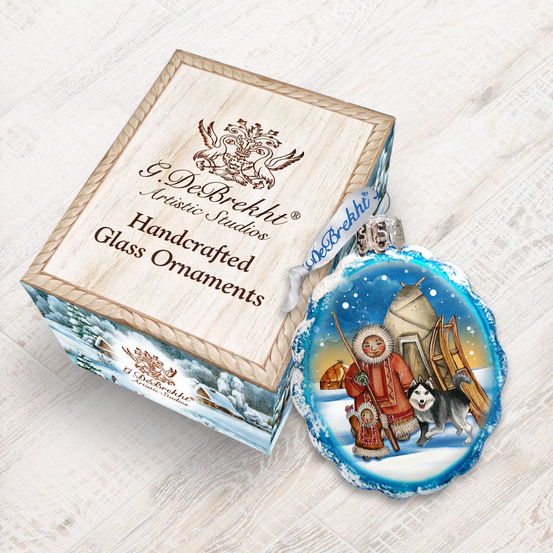 Eskimo Mercury Glass Ornament by G. DeBrekht - Wildlife Holiday Decor - 771051