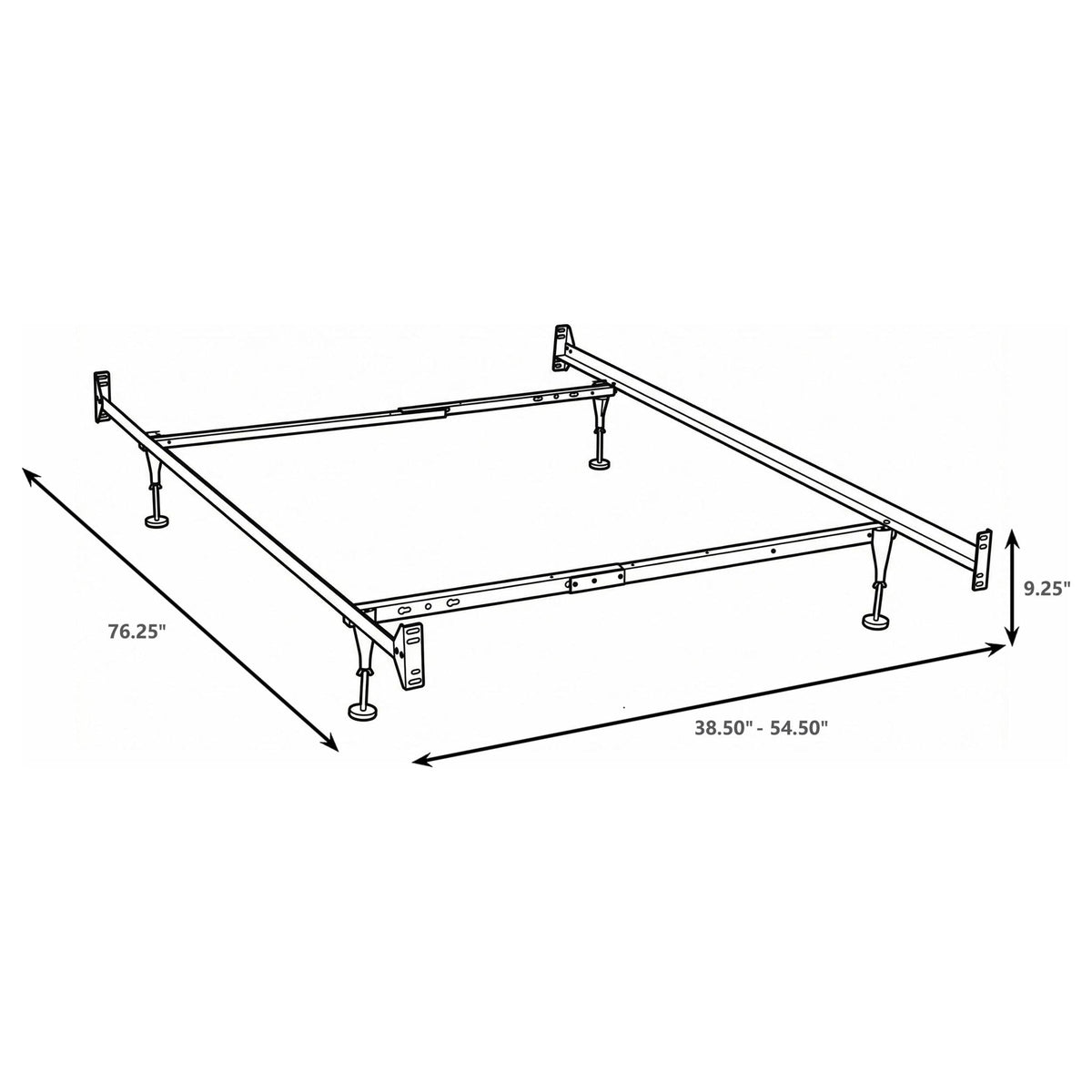 Renee - Twin / Full Bed Frame With Reinforced Center Beam And Bolt-On Construction - Black