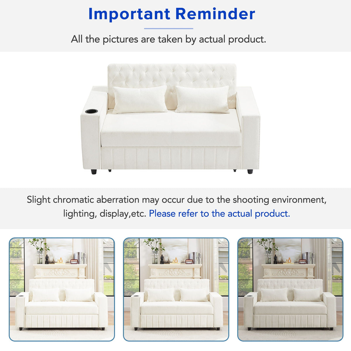 Pull-Out Sofa Bed Convertible Couch With Adjustable Backrest For Living Room