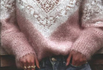 Womens Digitalprint Vneck Loose Sweater With A SoftCozy Feelperfect For Casual Wear