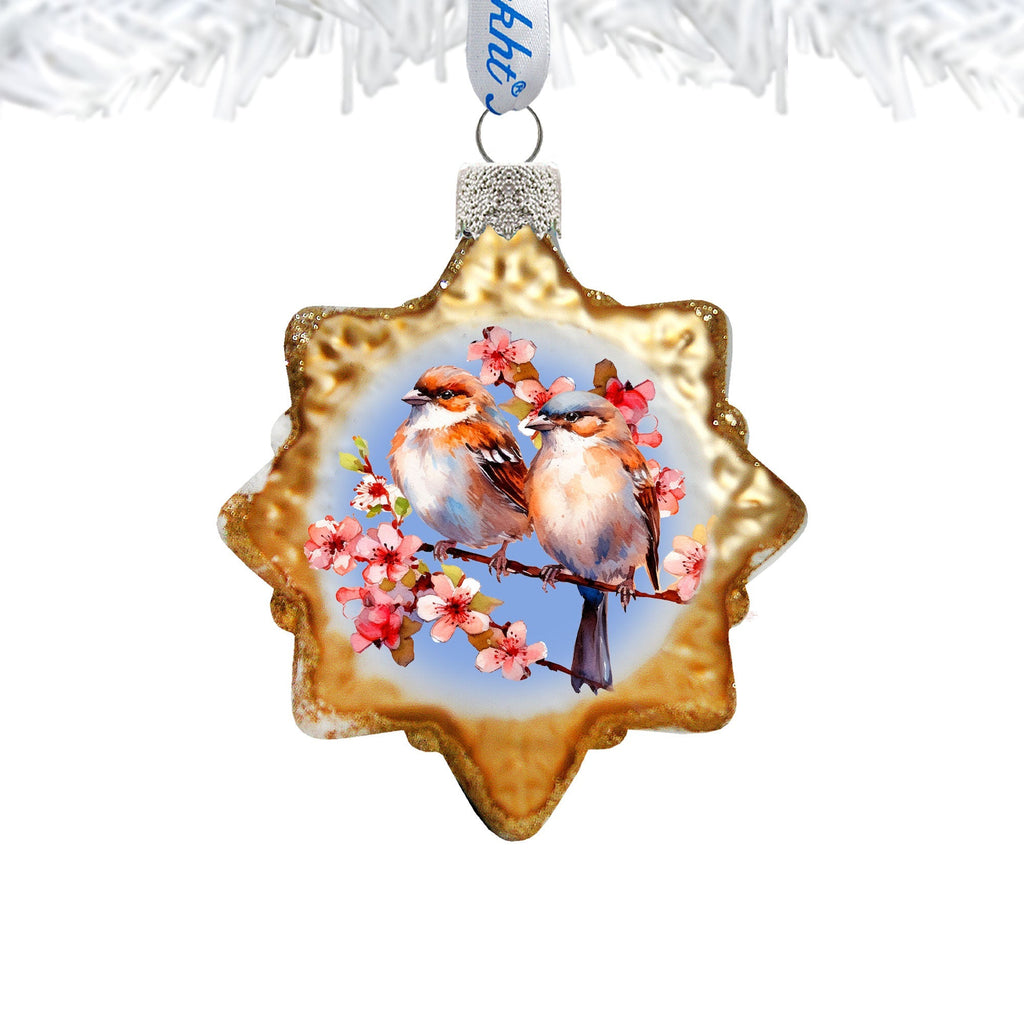 Spring Sparrows Mercury Glass Ornaments by G. Debrekht - Wildlife Holiday Decor - 776008