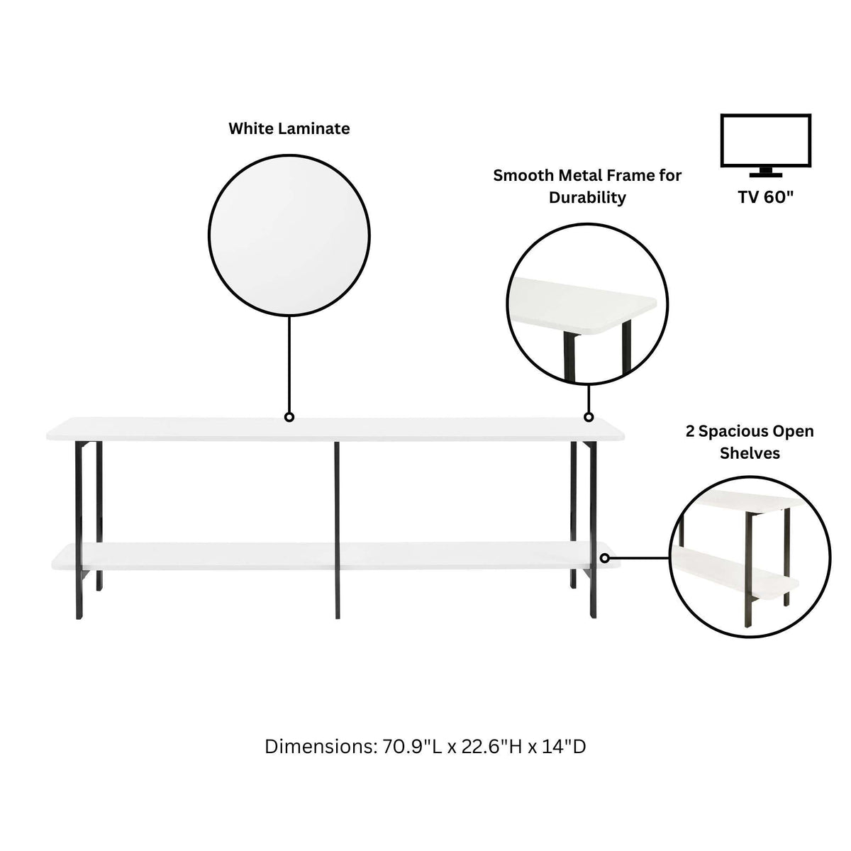 Celine - 2 Shelf Console Table