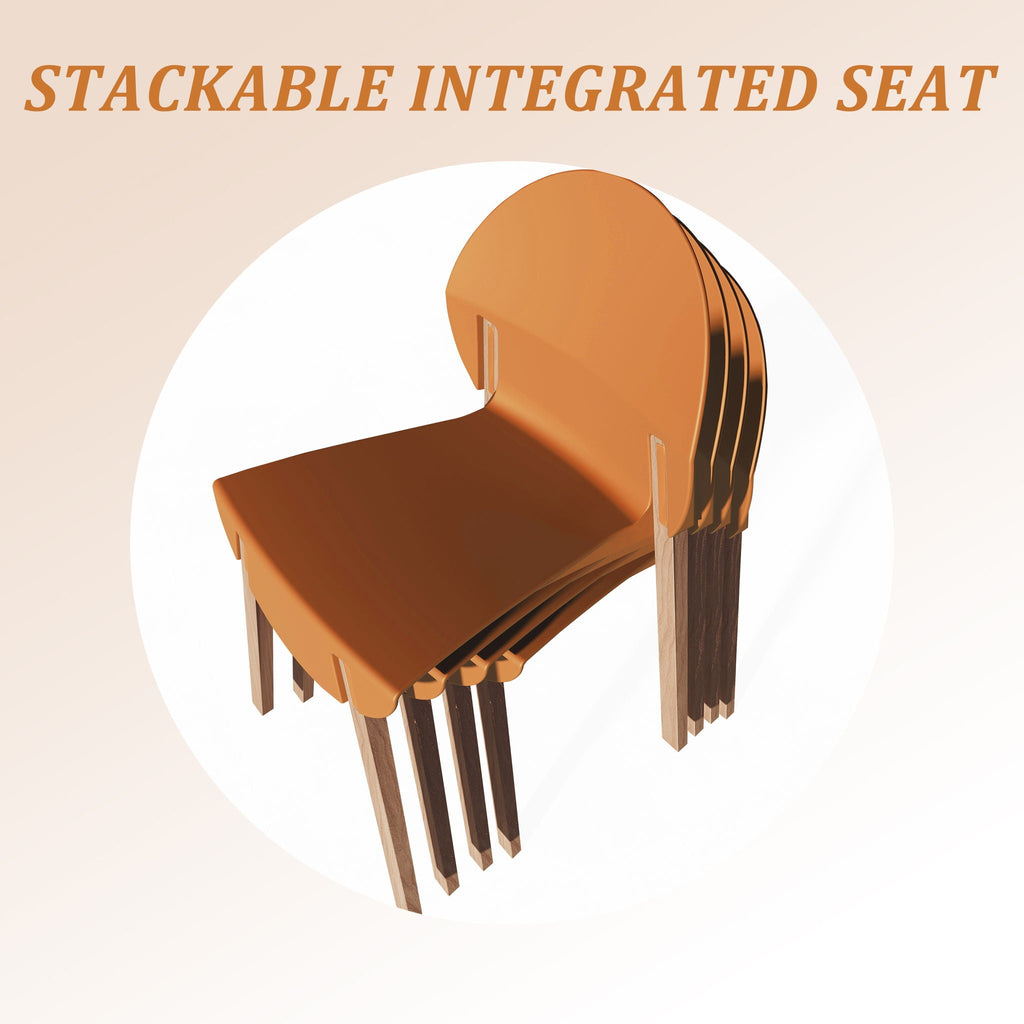 4 Piece Set Of Single Chairs, Traditional Elements With Round Table