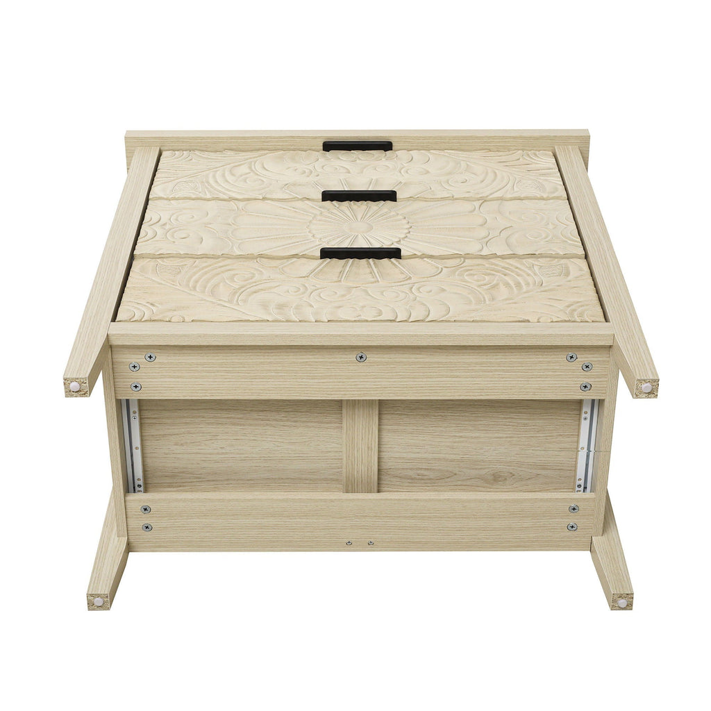 3 Drawer Cabinet - Natural Wood Finish