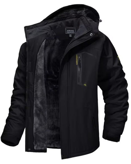 New Autumn And Winter Thickening Thermal And Windproof Waterproof Hooded Men's Jacket