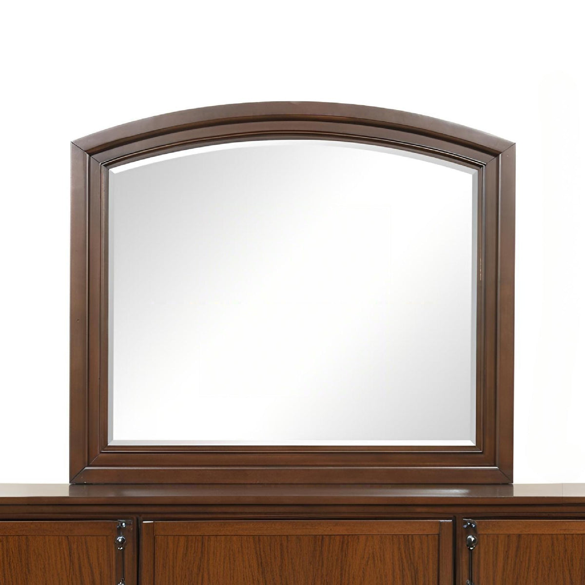 Meade - Arch Mirror With Low Distortion Glass - Dark Cherry