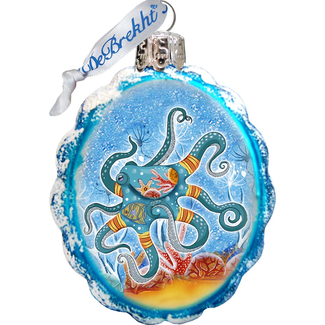 Under the Sea Mercury Glass Ornaments Set of 3 by G. DeBrekht - Coastal Holiday Decor - 770136S3